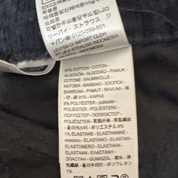 Levi's 721 Jeans 32x30 Black Corduroy Mid Rise Straight Fit Preppy Casual Pants - Picture 4 of 9